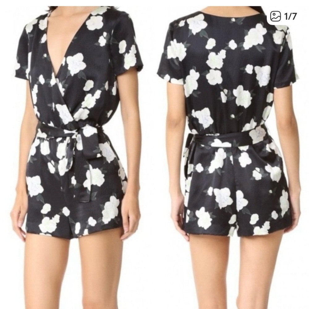 Club Monaco Zemphira Black Floral Romper